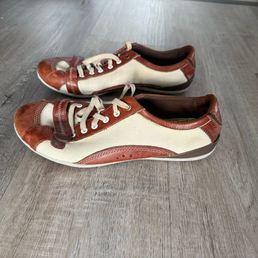 Merrell Pirouette Brown Leather Canvas Outdoor Casual Women Sneakers Size 7.5